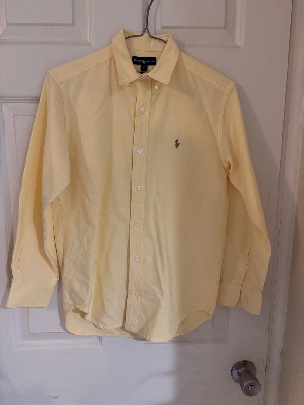 Ralph Lauren Pale Yellow Button-Down Oxford Shirt for kids
